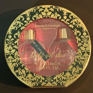 Scented Body Oil Duo Gift Set Mistletoe Blush Rose Asquith & Somerset 1.68oz EA